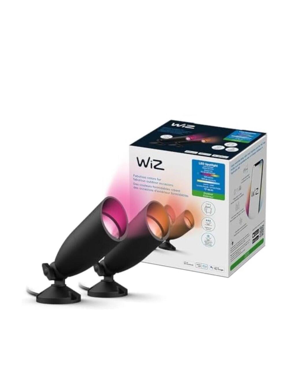 WiZ Smart Outdoor Connected LED Color Changing Spotlight 2 Pack, Low voltage